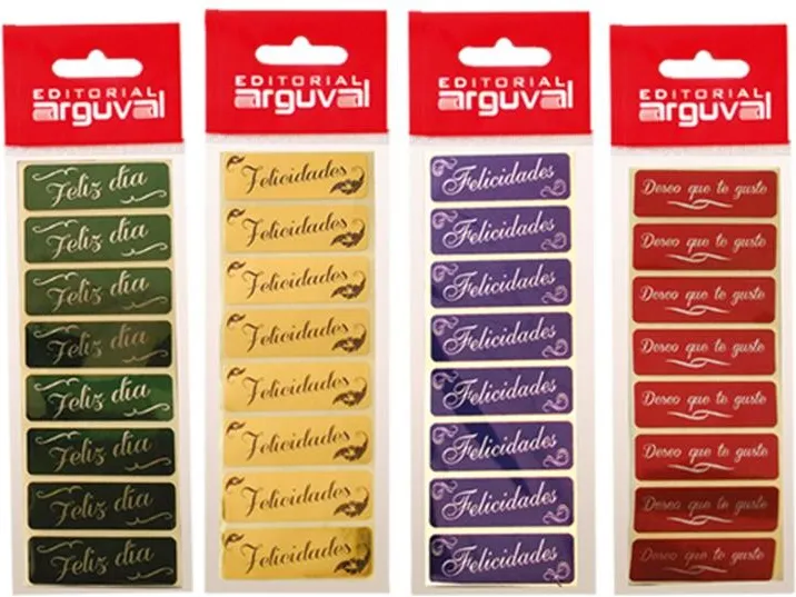 BLISTER 16 ETIQUETAS HOLOGRAFICAS FELICIDADES