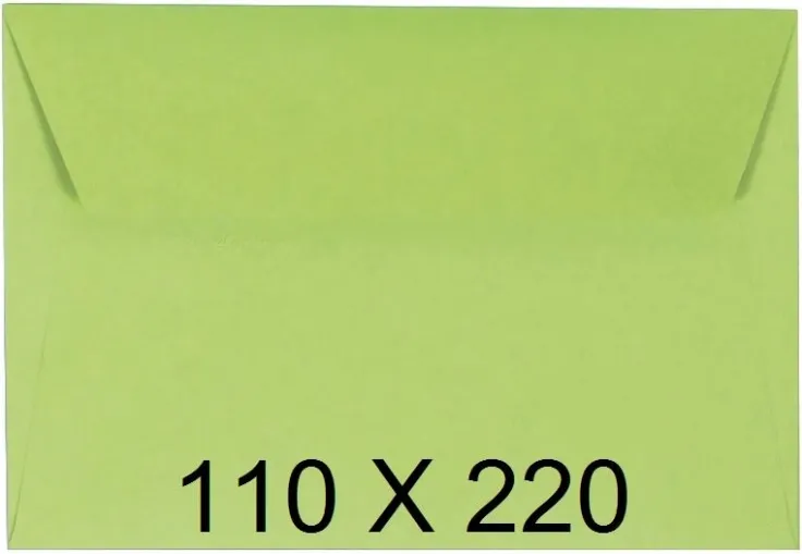 Sobres 110X220 Verde Manzana 25UN