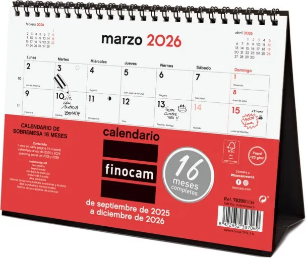 Calendario Finocam 16M Sobremesa S 25-26