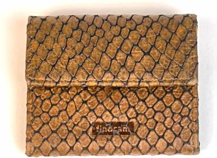 PORTAMONEDAS FINOCAM PIEL SNAKE TABACO