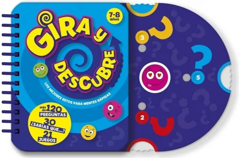 Magnifico Libro-Juego para Divertirse y Aprender con Preguntas y Datos Curiosos. Contiene Juegos e Información y Numerosas Curiosidades para Aprender . Edad- 7 A 8 Años