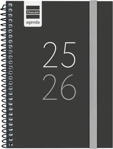 Agenda Finocam Secundaria 1/8 Sv Horiz.negro 25-26