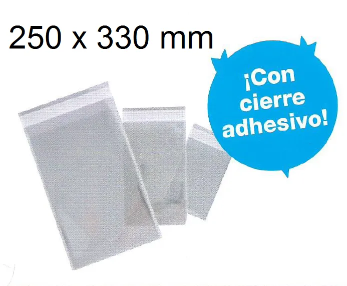 BOLSAS CIERRE ADHESIVO 250X330 POLIPROPILENO