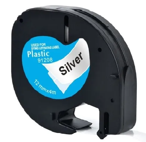 CINTA DYMO LETRATAG METAL PLATA 12x4