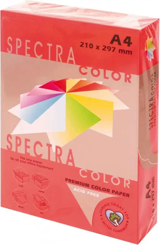 PAPEL A4 SPECTRA ROJO 80GR 500H