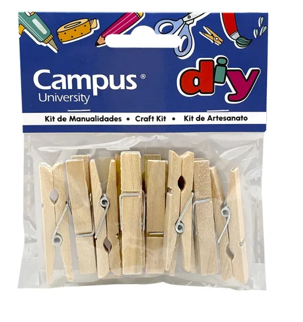 SET MANUALIDADES CAMPUS PINZA MADERA NATURAL