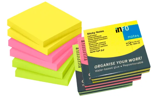 NOTAS ADHESIVAS 75X75 NEON