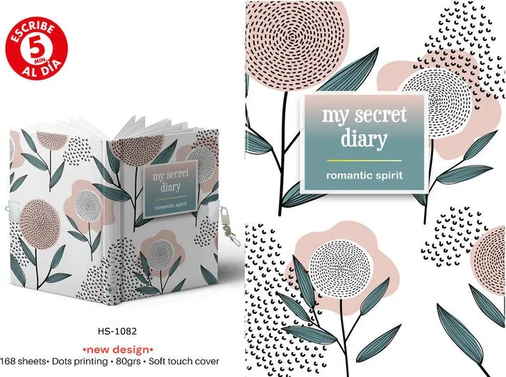 Diario A5 168H.C/Candado Romantic Spirit