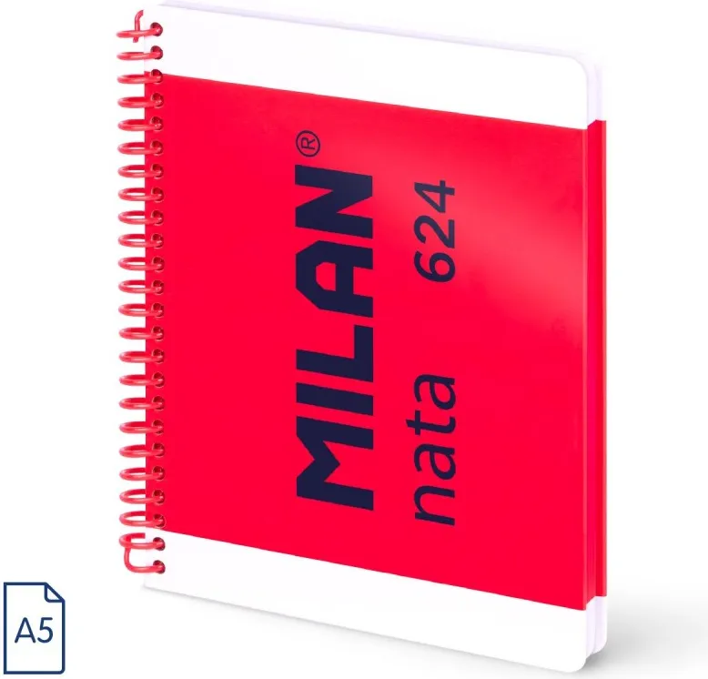 BLOC ESPIRAL MILAN A5 80H. CDO 5X5. SERIE NATA 624 ROSA