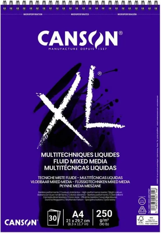 BLOC CANSON XL MIX FLUIDO A4 30H