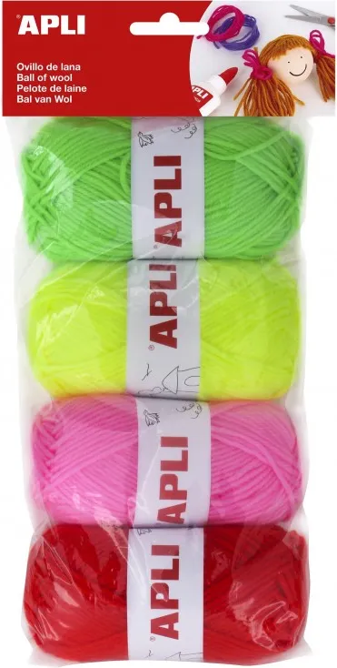 OVILLOS LANA TONOS FLUOR PACK 4UNID.