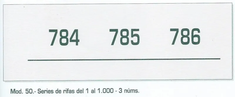 Talonarios Rifas 1-1000 Nº 50