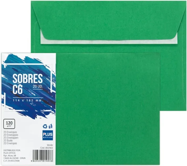 SOBRES 114X162 VERDE