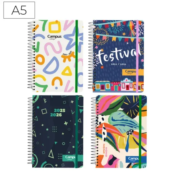 Agenda Escolar Campus A5 1DP Tapa Pp 25-26 Fantasía