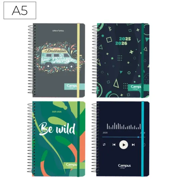 Agenda Esc.campus A5 1DP Tapa Forrada 25-26 Estándar