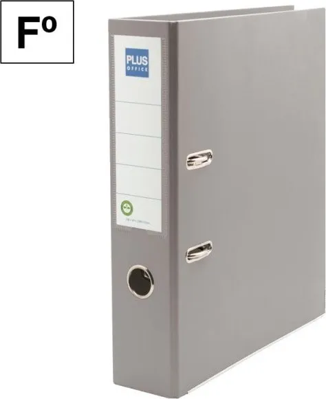 ARCHIVADOR FOLIO PLUS LOMO ANCHO GRIS