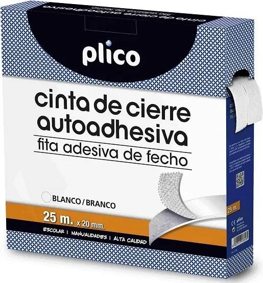 CINTA CIERRE VELCRO PLICO 25Mx2MM BLANCO