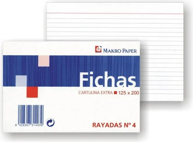 Fichas Rayadas 125X200 Nº4 100H