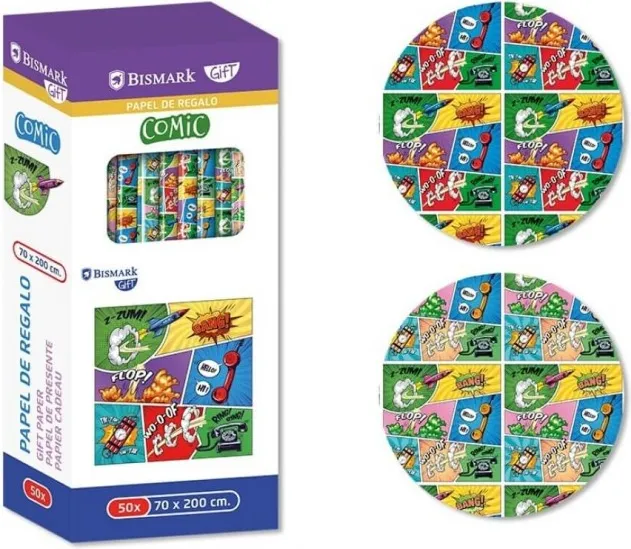 PAPEL DE REGALO COMICS 70X200CM