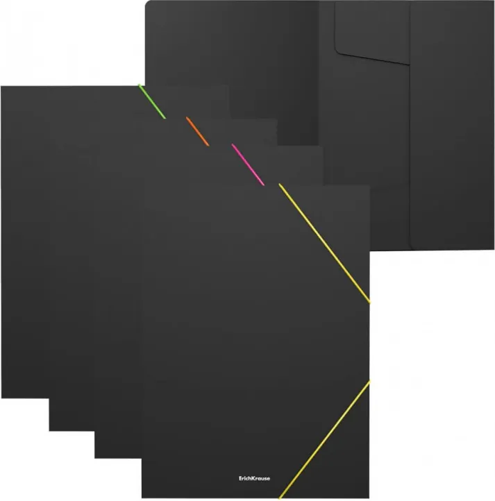 CARPETA  A4 SOLAPA NEGRO GOMA COLOR