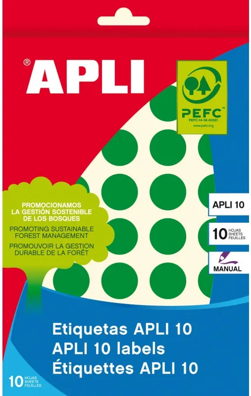 ETIQUETA APLI SOBRE VERDES 19MM