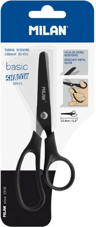 TIJERA MILAN 13CM NEGRO SHADOW BLÍSTER