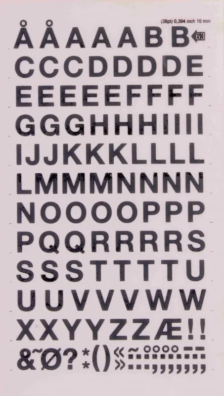 LETRAS APLI TRANSFERIBLES MAYUSCULAS 10mm