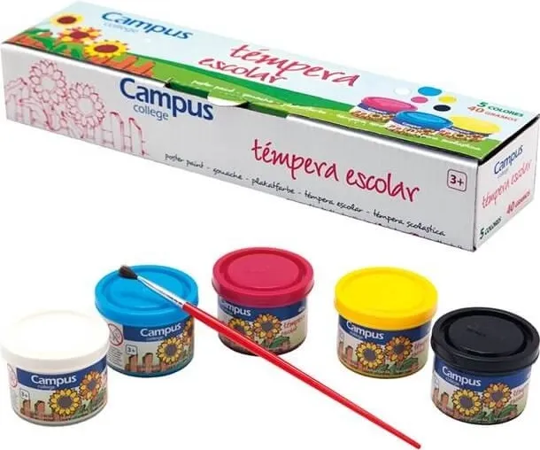 TEMPERA CAMPUS 40ML 5 COLORES SURTIDOS
