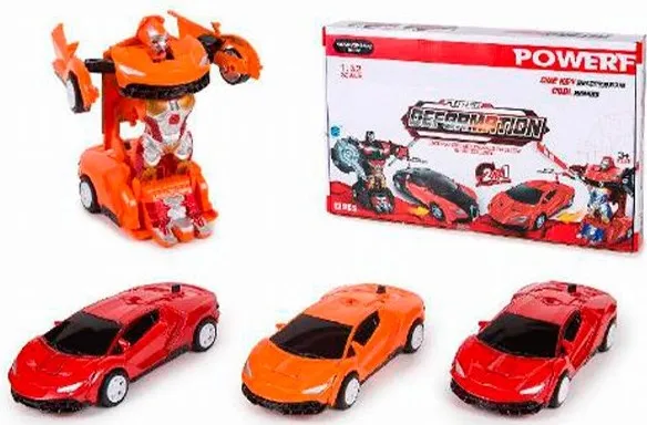 COCHE CONVERTIBLE ROBOT PLASTICO