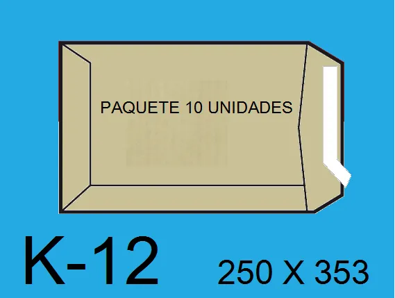 BOLSA ENVIO 250X353 K-12 KRAFT 10UN.