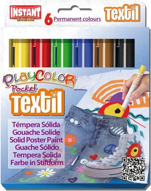 Témpera Playcolor Pocket Textil 6 colores surtidos