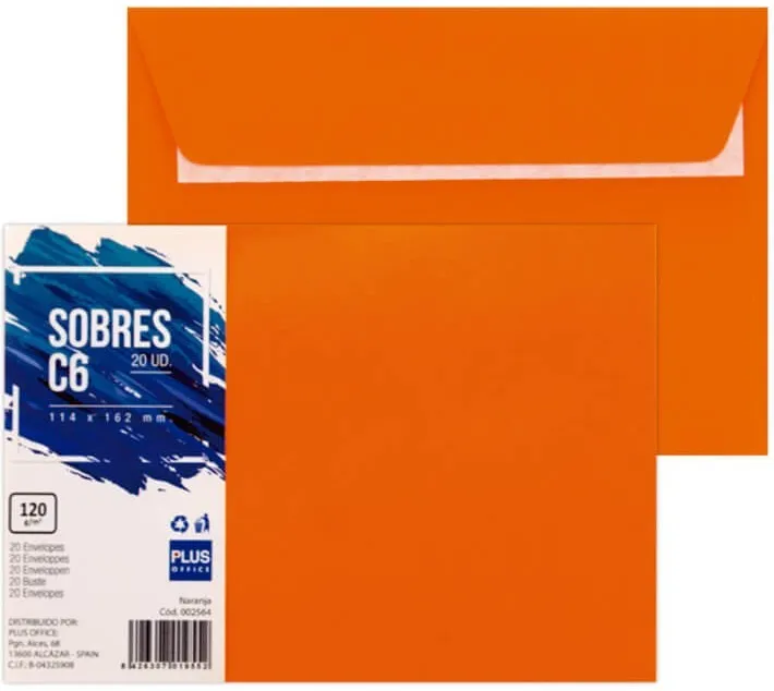 SOBRES 114X162 NARANJA
