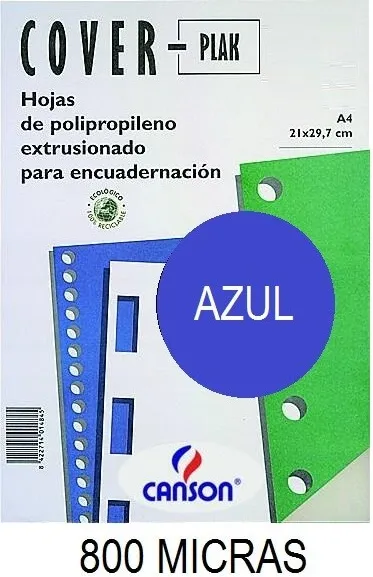PORTADA A4 COV-PLAK 800 MICRAS AZUL