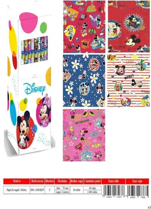 ROLLO PAPEL REGALO DISNEY 70x200