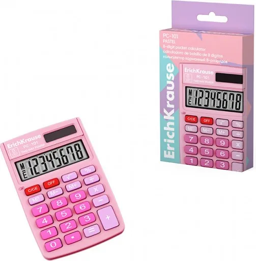 CALCULADORA BOLSILLO 8 DIGITOS ERICH KRAUSE PC-101 ROSA