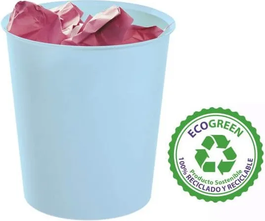 Papelera Plastico 2001 Azul Pastel