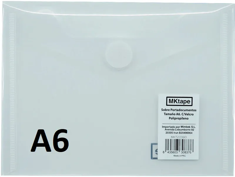 SOBRE VELCRO PP A6 (12X16) TRANSPARENTE