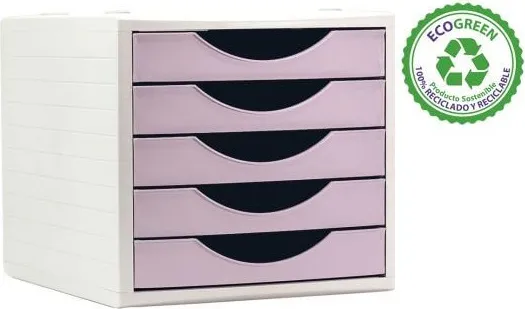 Módulo 5 Cajones Archivotec Rosa Pastel
