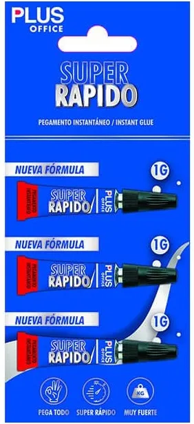 Pegamento Super Rápido Plus 1gr. Blister 3ud