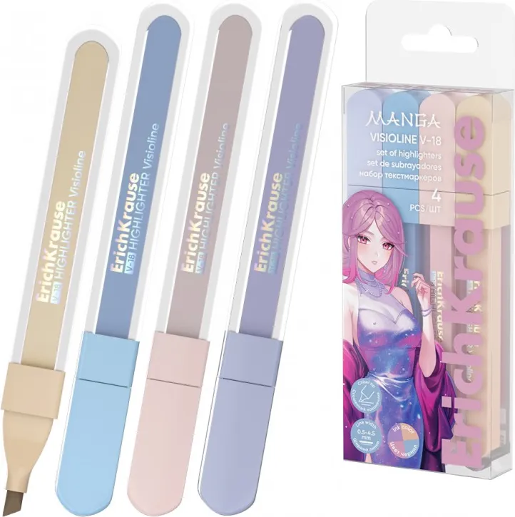 MARCADORES SET 4 UND. VISIOLINE V-18 MANGA