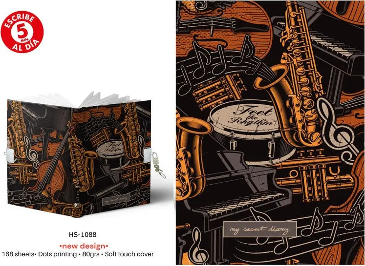 Diario A5 168H.C/Candado Feel The Rhythim