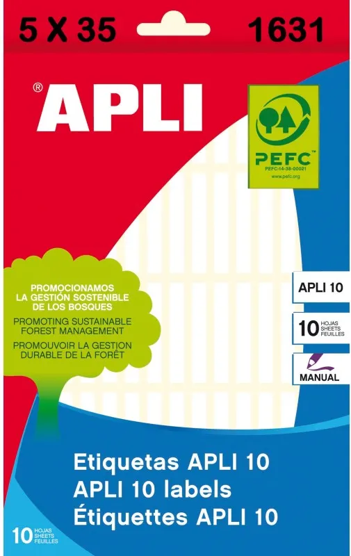 ETIQUETA APLI SOBRE 5X35 10 HOJAS