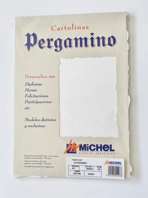PERGAMINO TROQUELADO A4 RÚSTICO 25 HOJAS