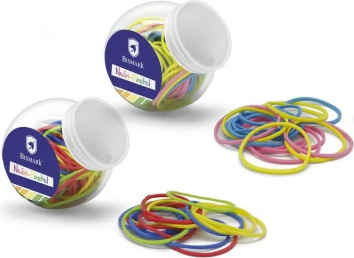 MINI BOTE GOMAS ELASTICAS NEON-PASTEL 80 UND
