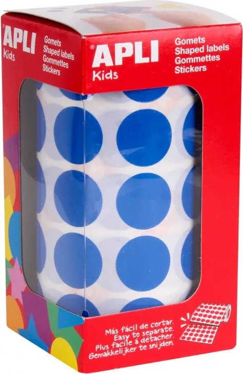 Gomets Círculo en Rollo Azul 20mm