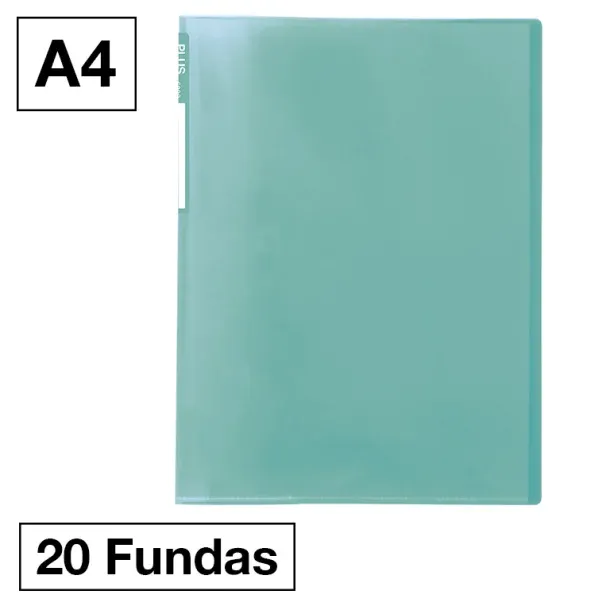 CARPETA PLUS OFFICE 6010 A4 20 FUNDAS VERDE CLARO