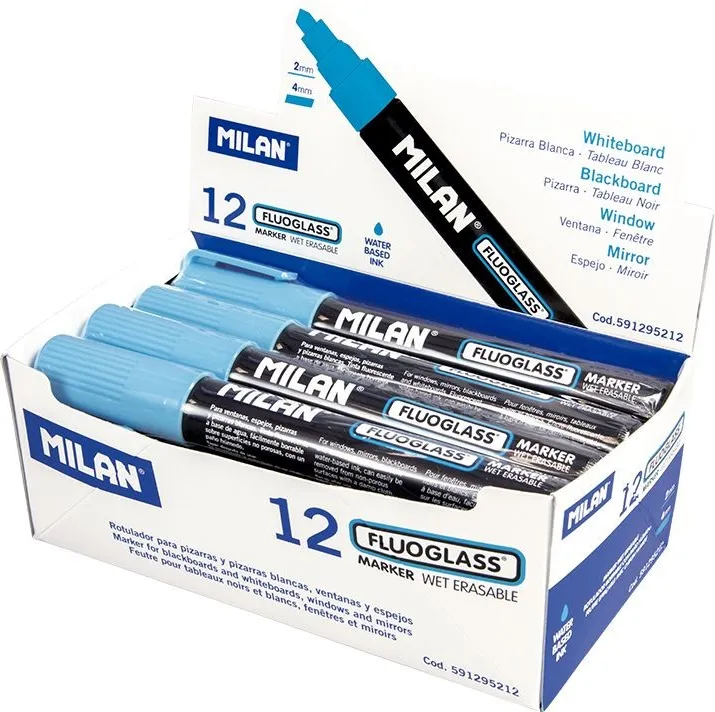 Rotulador Tiza Milan Fluoglass Azul (ENV.12)