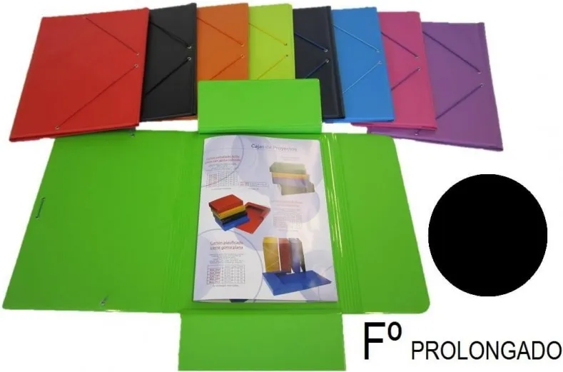 CARPETA FOLIO PROLONGADO SOLAPA PVC NEGRO