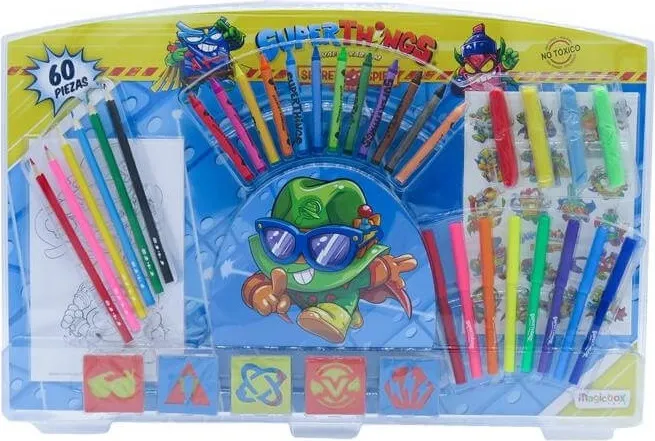 ESTUCHE PINTURAS 60 PIEZAS SUPERZINGS