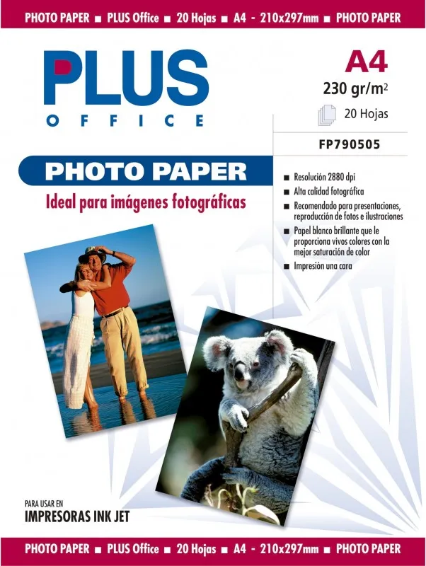 PAPEL PHOTO PLUS A4 INKJET 230GR/20H